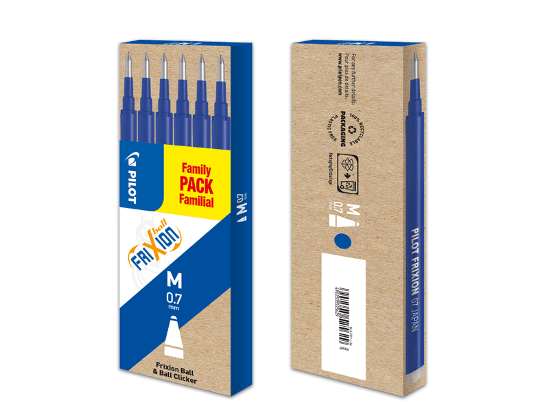Rezerva roller Pilot Frixion Ball/Clicker, 0.7 mm, Albastru, 6 buc