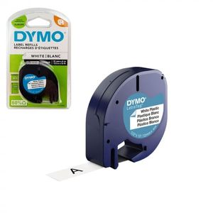 Etichete orginale plastic alb 12 mm X 4 m Dymo S07215