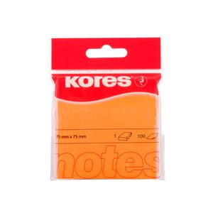 Notes adeziv 75 x 75 mm portocaliu neon 100 file Kores