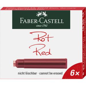 Cartuse cerneala mici rosii 6 buc/cutie Faber-Castell