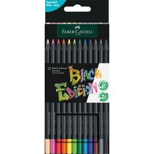 Creioane colorate 12 culori Black Ed Faber-Castell