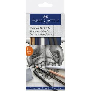 Set desen carbune Faber-Castell 7 piese