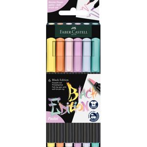 Carioci pensula 6 cul pastel Black Ed Faber-Castell