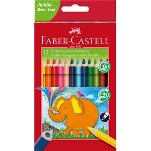 Creioane colorate triungh jumbo 12 cul Faber-Castell