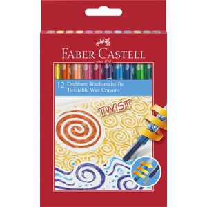 Creioane cerate retractabile 12 culori Faber-Castell