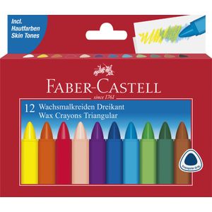 Creioane cerate triunghiulare 12 culori Faber-Castell