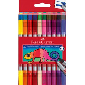 Carioci 20 culori 2 capete Faber-Castell