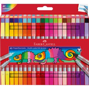 Carioci 40 culori 2 capete Faber-Castell