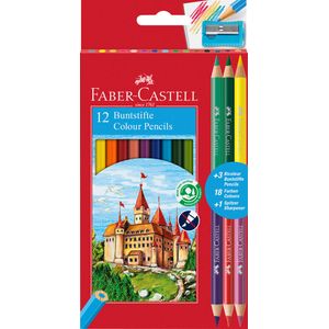 Creioane colorate 12+3 culori eco Faber-Castell