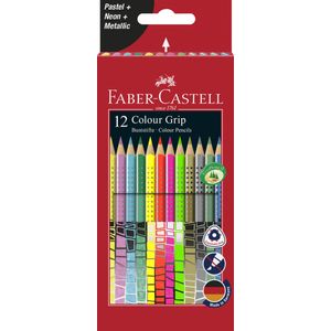 Creioane colorate 12 cul speciale grip Faber-Castell