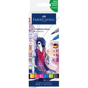 Marker solubil 2 capete cul de baza gold Faber-Castell 6 buc/