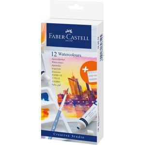 Tempera acuarele 12 culori 9 ml + paleta Faber-Castell