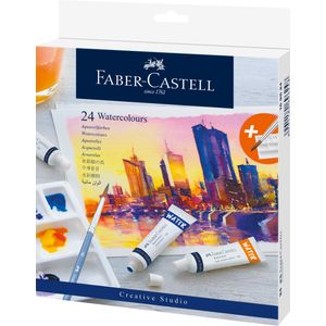 Tempera acuarele 24 cululori 9 ml + paleta Faber-Castell