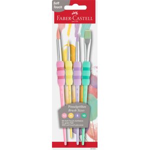 Pensule soft touch 4 buc/set pastel Faber-Castell