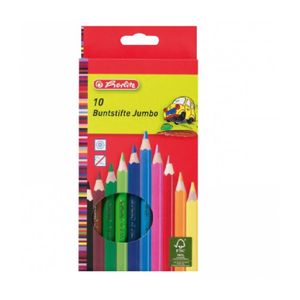 Creioane colorate Jumbo 10 culori/set Herlitz