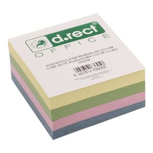 Notes cub adeziv 85 x 85 x 40 mm culori asortate D.Rect