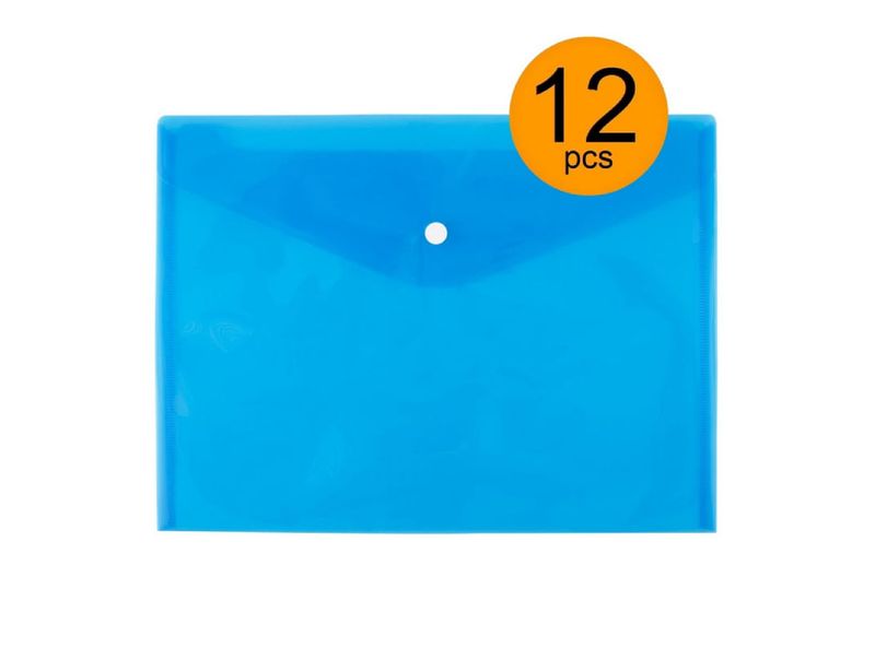 Mapa A4 plastic transparent albastru cu capsa 5530 D.Rect - Dacris.net