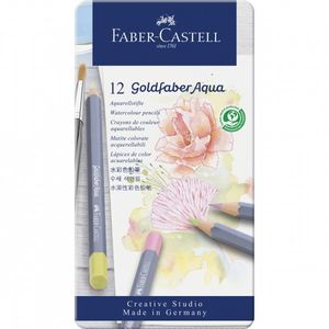 Creioane colorate aquarelle 12 cul pastel cutie metalica