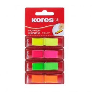 Index plastic 12 x 45 mm 4 culori x 40 file Kores