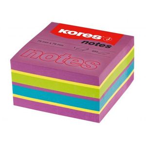 Notes adeziv 75 x 75 mm neon mixt Spring 450 file Kores