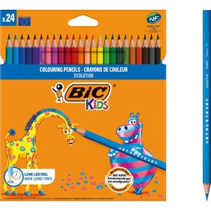 Creioane colorate Evolution 3.2 mm 24 buc BIC Kids