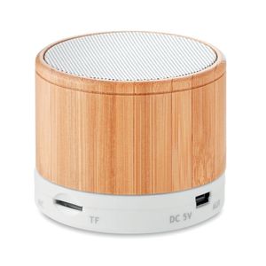 Boxa rotunda wireless bambus