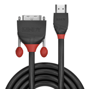 Lindy 5m HDMI to DVI-D Cable, Black Line