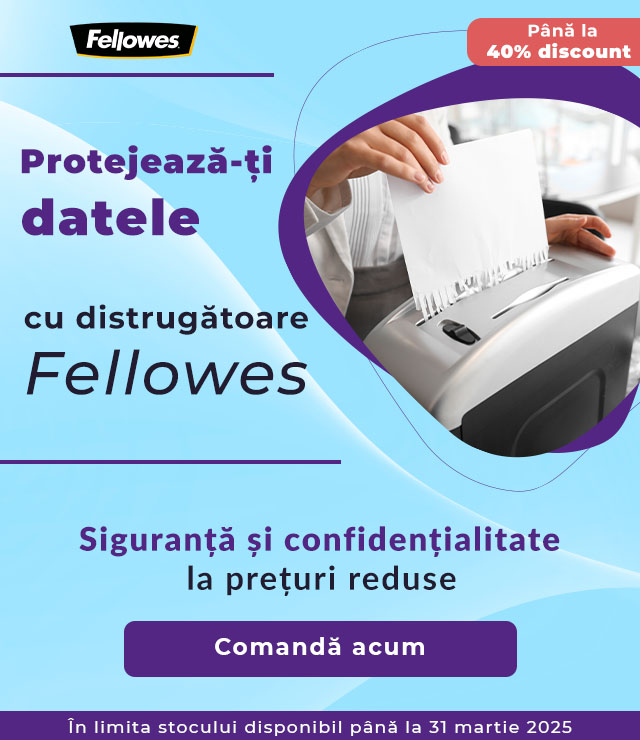 Distrugătoare de documente Fellowes cu discounturi de până la 40%