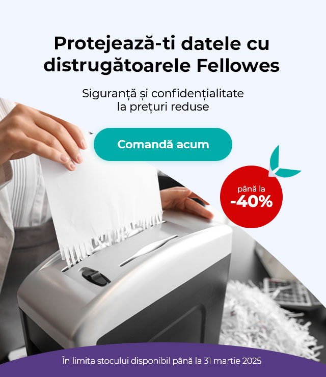 Distrugătoare de documente Fellowes cu discounturi de până la 40%