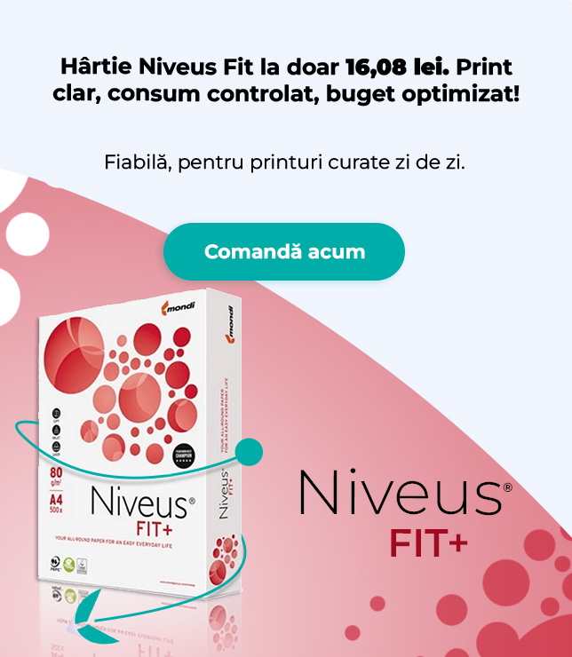 Hartie copiator A4, 80 g/mp, 500 coli/top, Niveus Fit+ 5 topuri/cutie